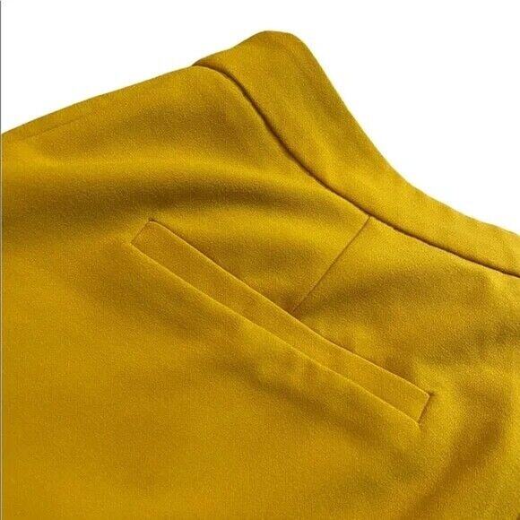 Lulu’s Yellow Cropped Slits Pleated Work Career Pants Slacks Zipper Size Small - Picture 9 of 15